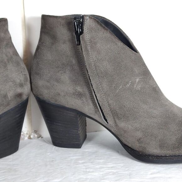 Paul Green Women's Delgado Uk5,5 US 8 Gray Suede Side Zip Ankle Booties Boots - Picture 7 of 15